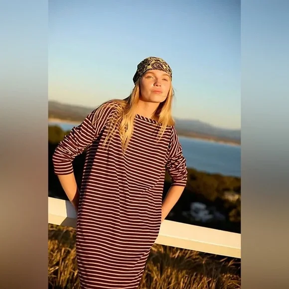 Free People Est Tivoli Pink and Purple Striped Maxi Dress - Picture 1 of 8